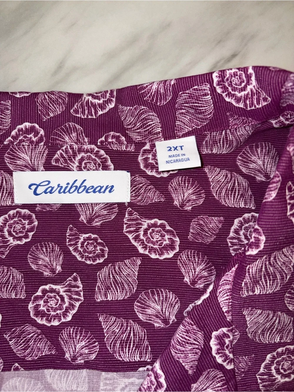 Roundtree & Yorke Mens 2XT Hawaiian Shirt Short Sleeve Seashell Tall NWT